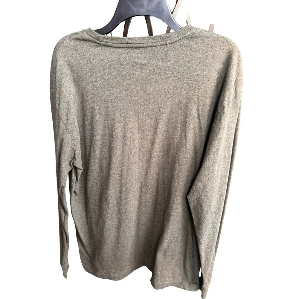 Polo Ralph Lauren Long Sleeve Pocket T-Shirt Men’s Medium Gray Crewneck Logo Tee